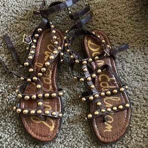 Sam Edelman Dark Brown Studded Sandals